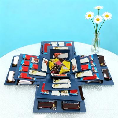 1 Set Explodierende Geschenkbox 5 Schichten Weihnachts-Geldbox Papier Wiederverwendbare Feiertags-Geschenkboxen zur Aufbewahrung von Snacks Süßigkeiten Bargeld Geburtstag Hochzeit Weihnachtsfeier