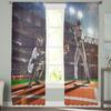 Sports Baseball Pitch Athlete Curtain For Living Room Transparent Tulle Curtains Window Sheer For The Bedroom Accessories Decor
