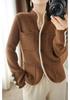 High-End Wool Cashmere Cardigan: Elegant Plus-Size Knitwear for Autumn/Winter