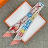 POBING Animals Print 18m/m Twill Silk Scarves Women Luxury Brand Scarf Bag Ribbons Tie Head Scarf Small Long Skinny Scarf 86*5CM