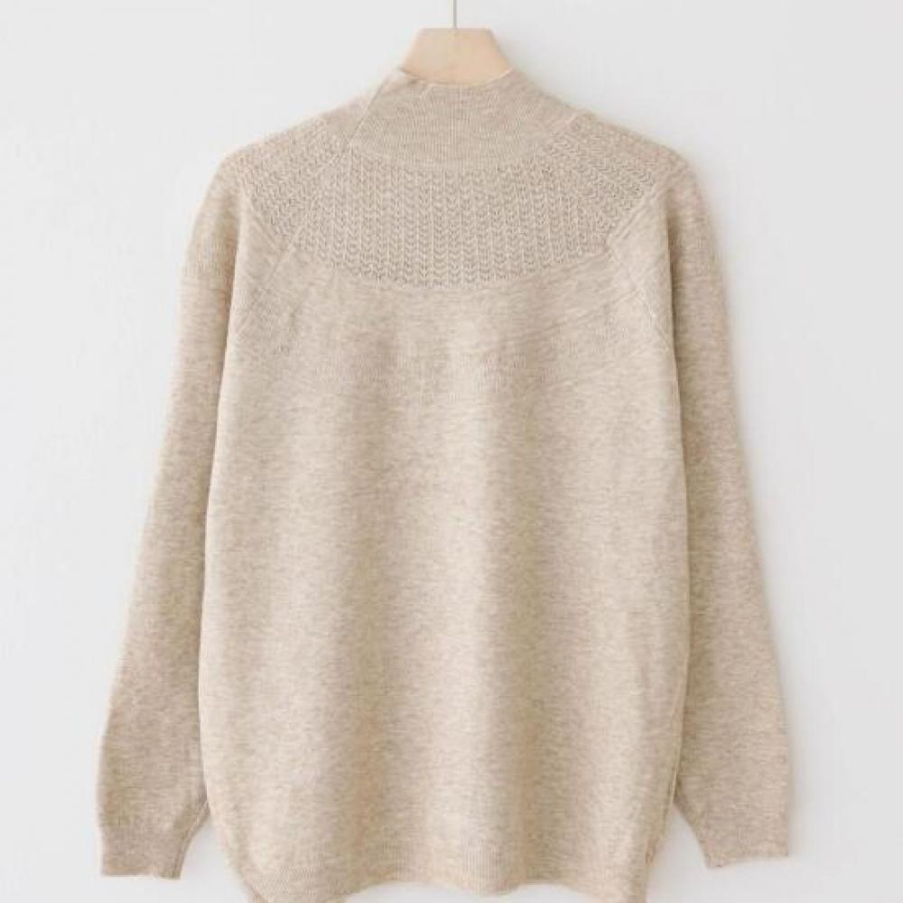 New Arrivals Open Run Women Mock Neck Round Knit Standard Winter Long Sleeve