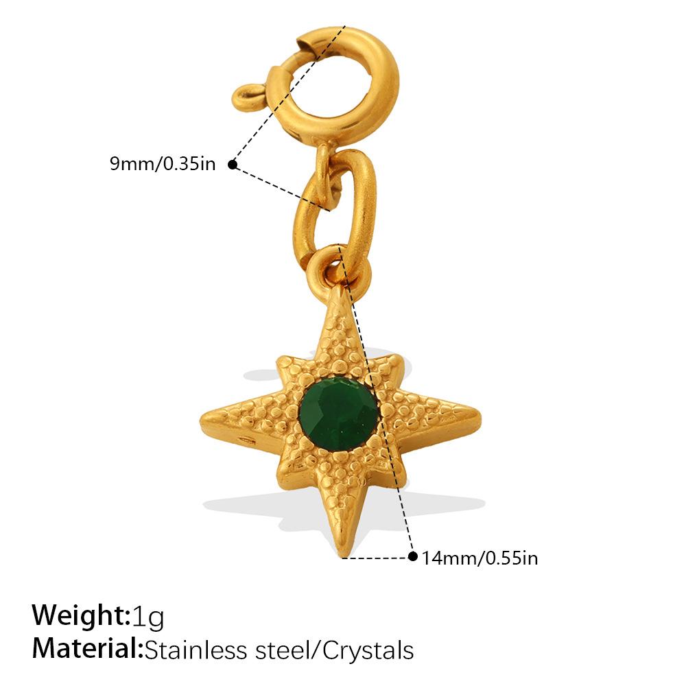Fashion Personality Star Star Sun Jewelry Buckle Pendant Stainless Steel Gold Plated DIY Jewelry Accessories