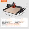 CNC Router Machine, 400x400x60mm Working Area, 300W Engraving Machine, 3 Axis GRBL Control Wood Engraving Carving Milling Machine Kit 1200RPM with