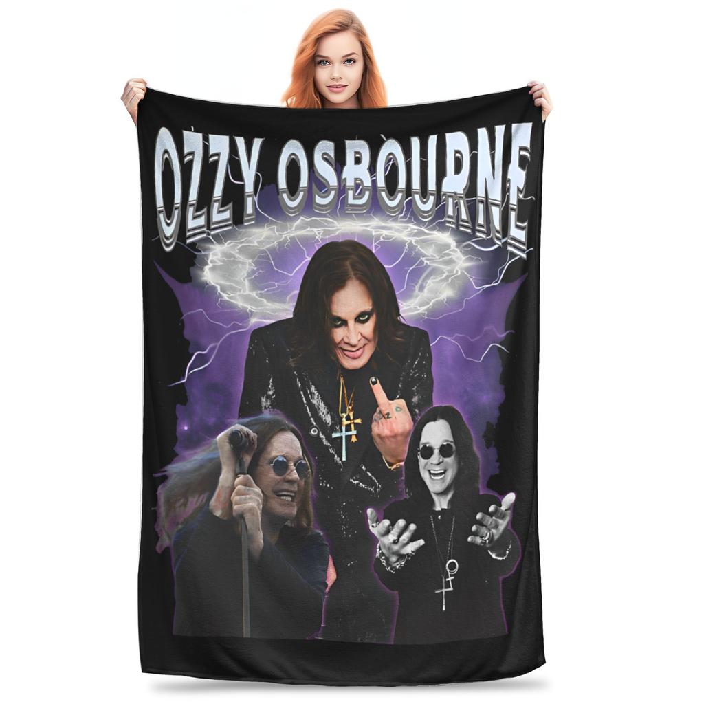 Black Sabbath Ozzy Osbourne Deka Back To The Beginning Tour Teplá plyšová přehozová deka Pro domácí dekoraci Cestování Kancelář Flanelová