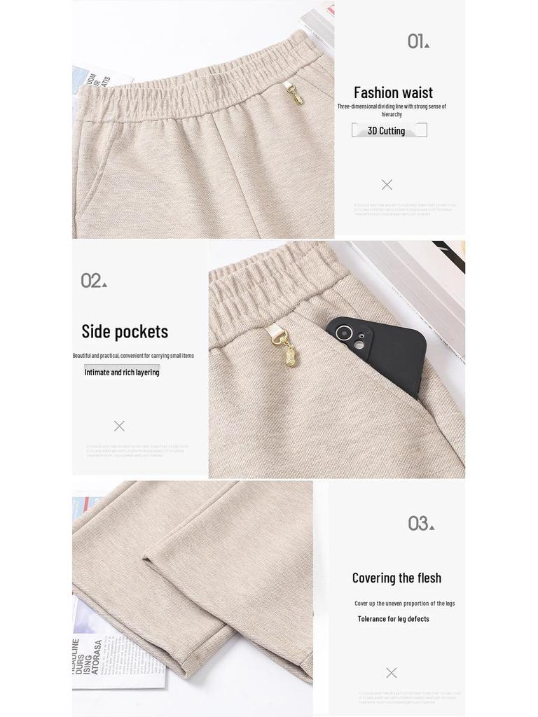 Middle-aged and Elderly Women's Wool Straight-Leg Pants - Autumn/Winter Casual Loose Fit