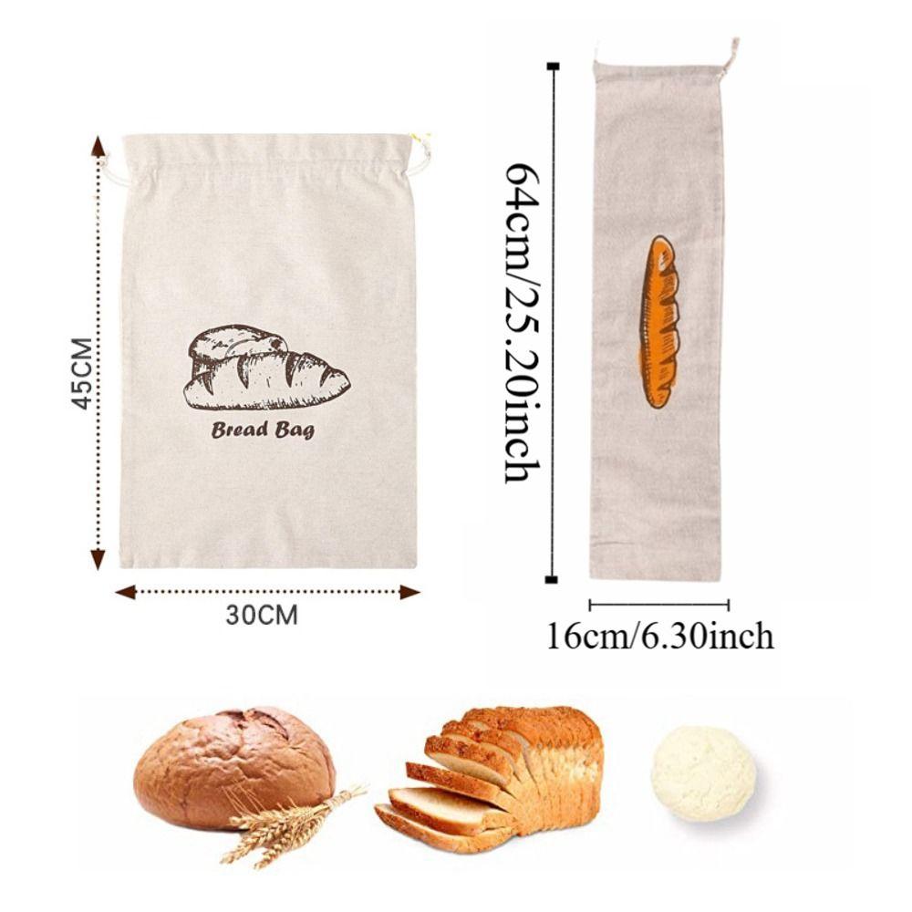 Reusable Linen Bread Bag Oxford Cloth Drawstring Bag Durable Bread Storage Bags  Kitchen Supplies