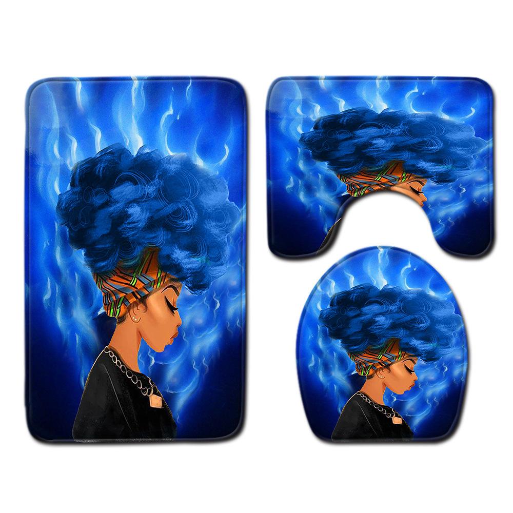 

Halloween Woman Digital Printing Toilet Floor Mat Set Bathroom Carpet Three-Piece Set 45*75cm