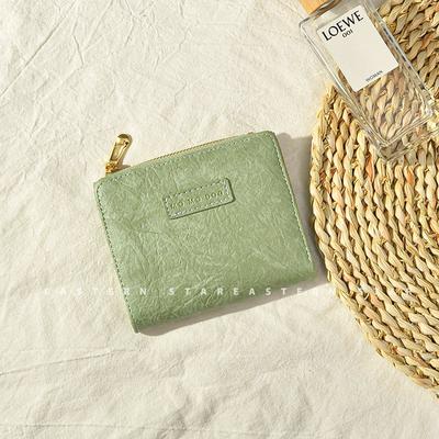 Cartera Plegable Estudiante Femenina Retro Hebilla Literaria Mori Billetera para Monedas