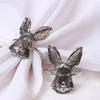 6pcs/lot Thanksgiving Alloy Bunny Napkin Ring Easter Antique Gold Bunny Head Napkin Button Napkin Ring