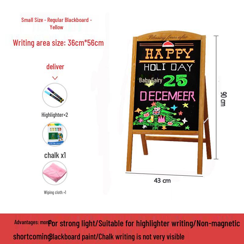 Small Luminous Blackboard Display Stand for Shop Advertising and Handwritten Signage