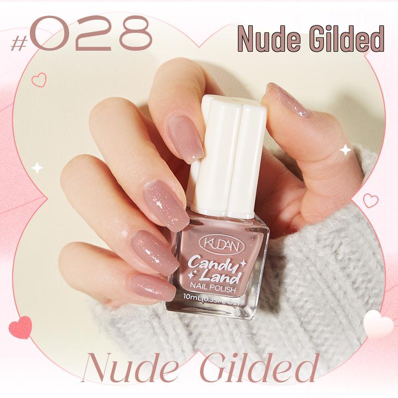 Candy Land Quick-Dry Water-Based Peelable Nail Polish - Long-Lasting Glitter Nude Care