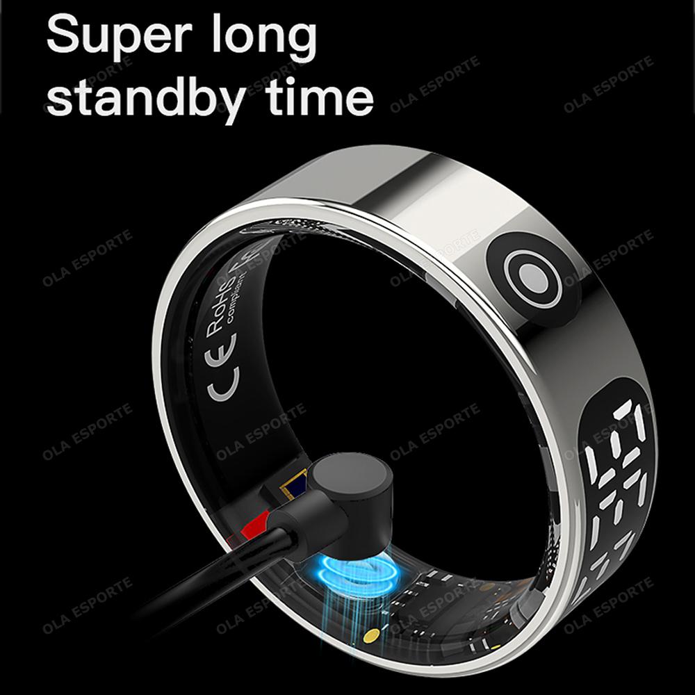 Smart Ring Men Women Display Screen Gesture Swipe Video Smartring Waterproof Heart Rate Sleep Monitor Ring for Android IOS NEW