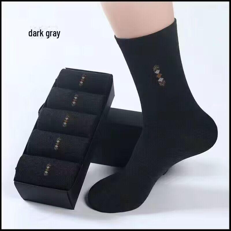 

Длинные толстые теплые мужские носки для осени/зимы — высокие, прочные, дезодорирующие, идеально подходят для пап среднего и пожилого возраста. One size темно-серого