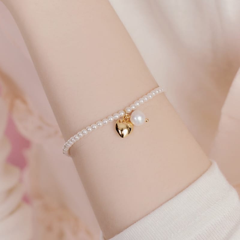 ENGBROX nest heart pearl bracelet