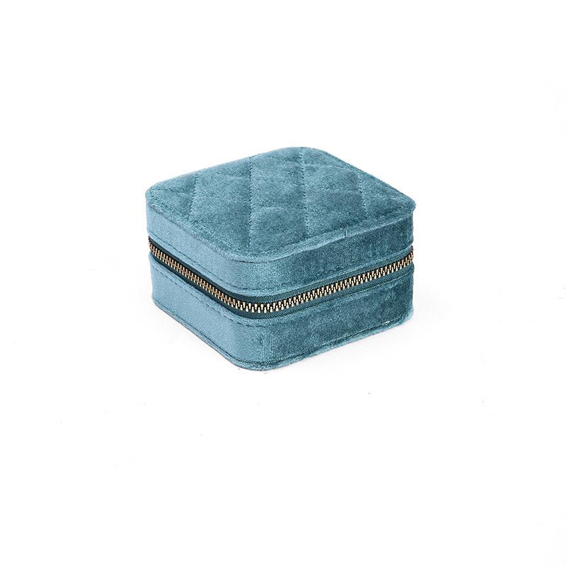Vintage Samt Oval Schmuckaufbewahrungsbox mit Reißverschluss - Mini Tragbare High-End Verpackung