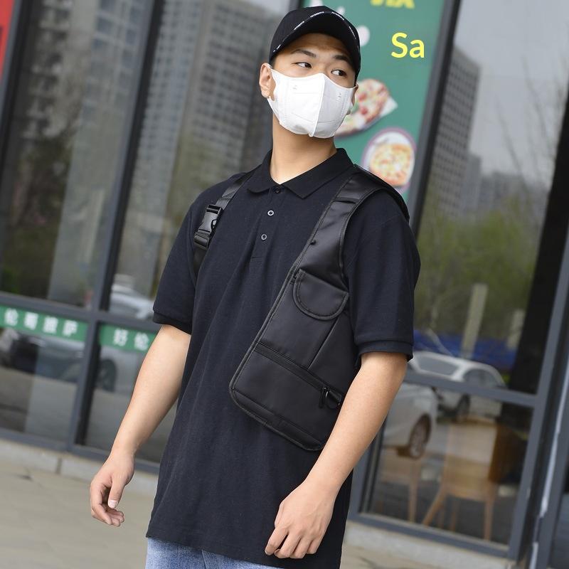 1Pcs Men'S Chest Bag Shoulder Bag Anti-Pry Organizer Hidden Underarm Bag Inspector Leather Case Tablet Card Holder Wallet