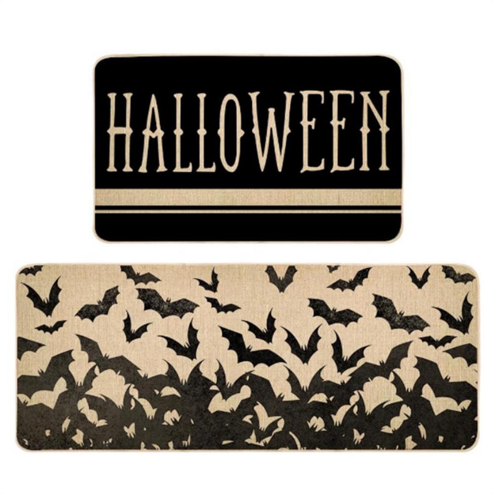 

1pc/2pc Halloween Pumpkin Castle Kitchen Floor Mat Laundry Room Nonslip Mat Entryway Doormat Home Decor Washable Corridor Rug 1pc-40x120CM