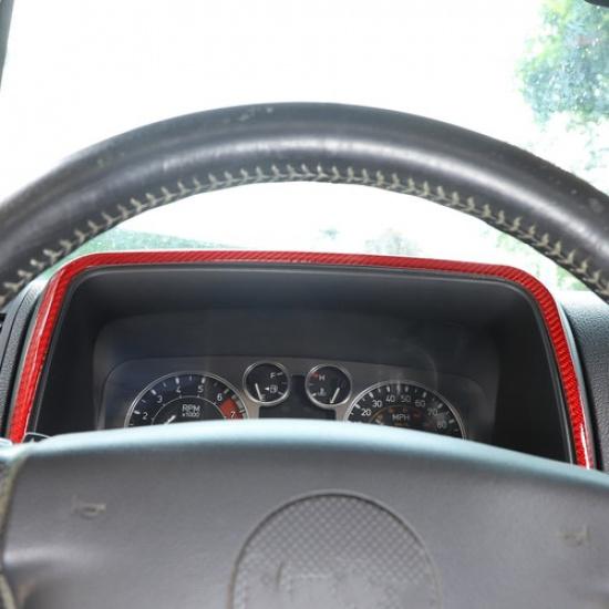 Red Carbon fiber Dashboard Panel Cover Trim Sticker For Hummer H3 2005-09