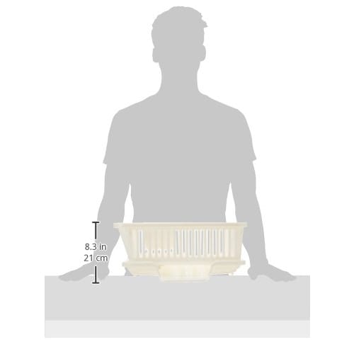 Sanko Plastic (Made in Japan) Dish Drainer, Ryu No.1, Vertical, with Chopstick Holder, Pearl White