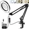 Foldable LED Desk Lamp with Magnifier for Makeup, Manicure, and Eyelash Extension