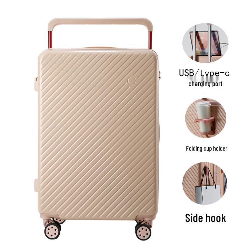 20" Wide Drawbar Carry-on Suitcase with Universal Wheels, Drop-resistant, Travel Combo Lock, High-Value for Students
