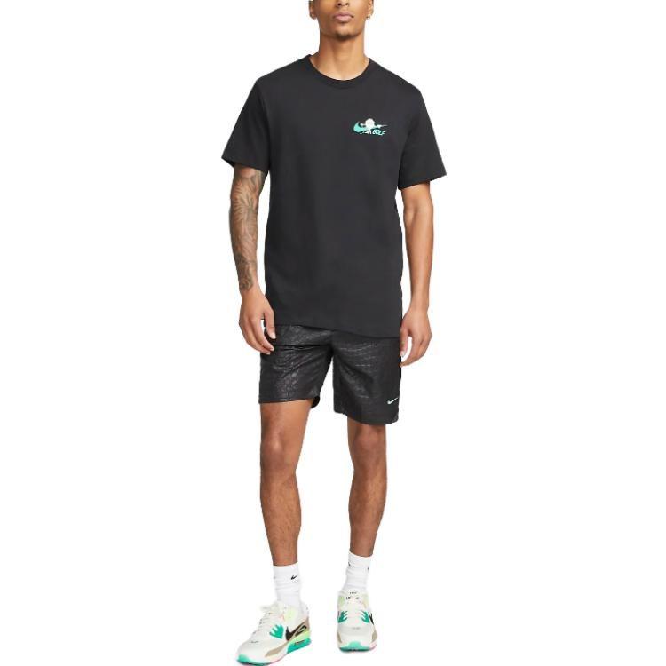 Nike T Shirts Men's Black Crew Neck Moderate Straight Fit FD0037-010