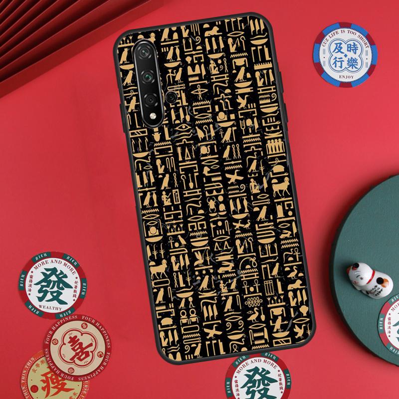 Egyptian Hieroglyphics Symbols For Huawei Nova 5T 9 10 SE 7i 8i 11i 12i Y73 Y72 Y61 Y91 Y60 Y70 Y90 P20 P30 P40 Lite Case