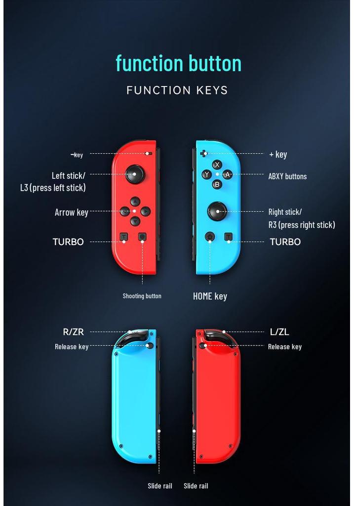 Colorful RGB Switch Joy-Con Controller with Vibration & Six-Axis Gyroscope