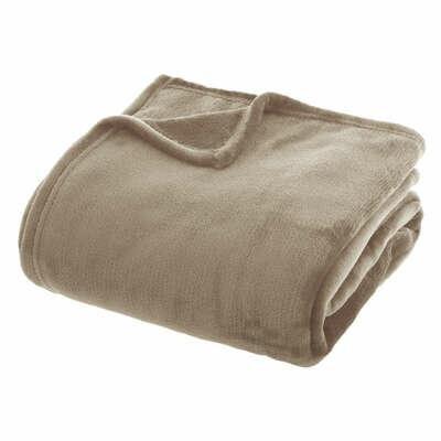 Beige flannel blanket 180x230cm warm soft