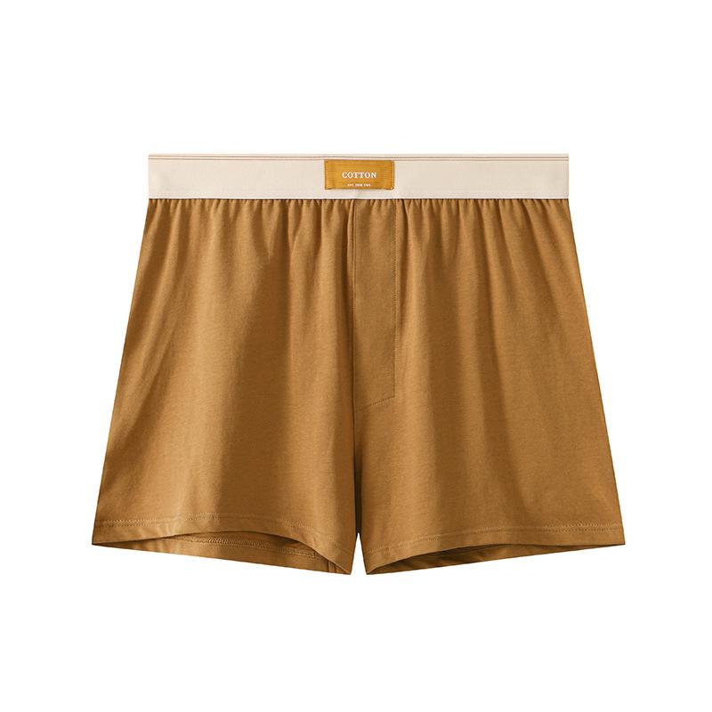 Men's Pure Cotton Boxer Briefs - Comfortable, Breathable, Skin-Friendly Solid Colors, Trendy Home Pajama Pants