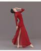 Classical Chinese Dance Cheongsam Costume with High Slit Long Skirt for Art Exams and Practice