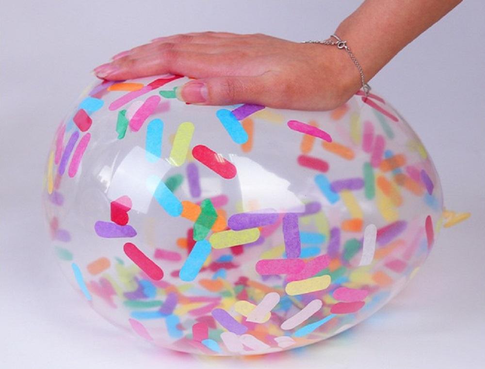10pcs Confetti Balloons Birthday Wedding Party DIY Decoration 12inch Balloons Long Strips Paper Sprinkles Confetti Latex Balloon