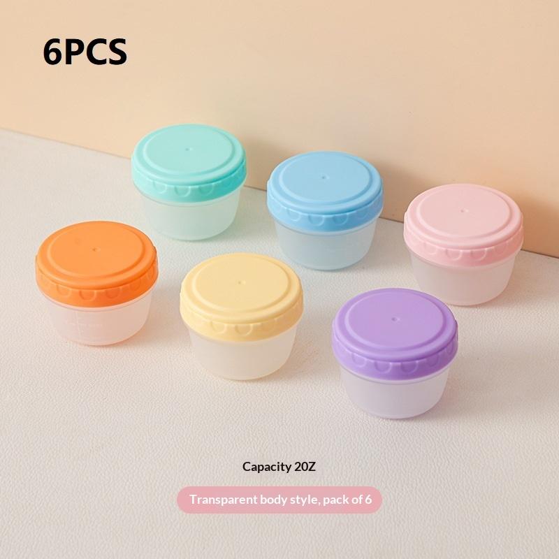 6/12Pcs Salad Dressing Containers With Lids Leakproof Microwave Safe Sauce Cups For Lunch Box Picnics Meal Prep Kitchen Storage 6PCS