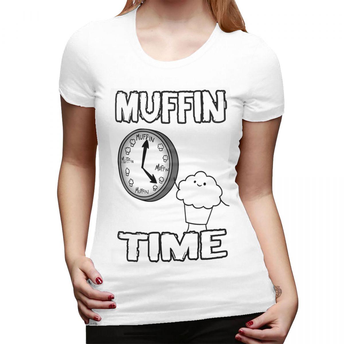 It Is Muffin Time With Text TShirt for Women Crew Neck Streetwear T Shirts Womens Short Sleeve Summer Clothes Tops S