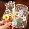 20Pcs DIY Transparent Dried Flower Bookmarks Exquisite Design Creative Floral Plant Clear Bookmarks Decorations