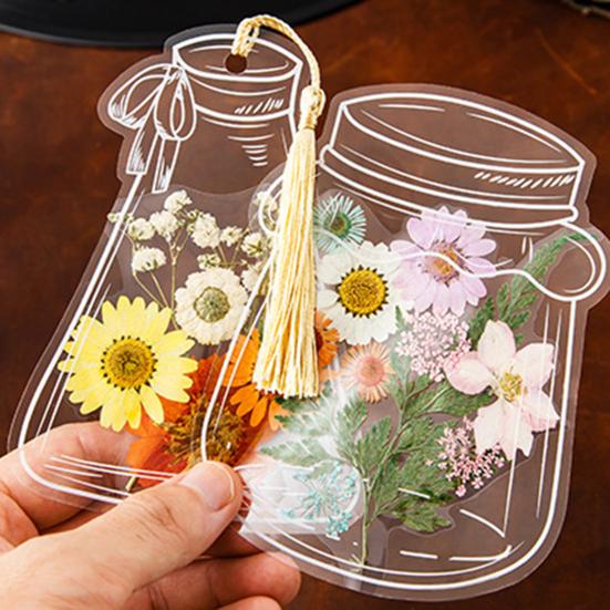 20Pcs DIY Transparent Dried Flower Bookmarks Exquisite Design Creative Floral Plant Clear Bookmarks Decorations