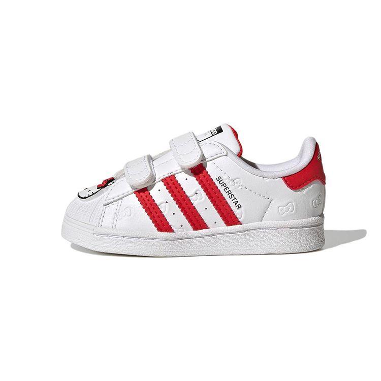 Adidas Originals Superstar Cf Comfortable Daily Wear Durable Low-Top Walking Shoes Baby Shoes White Red GV8863
