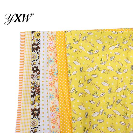 Cotton Fabric 7Pcs Sewing Stylish Soft Plain Cloth Floral Small Piece of DIY Accessory for Handmade Bags Handkerchief Arts Crafts