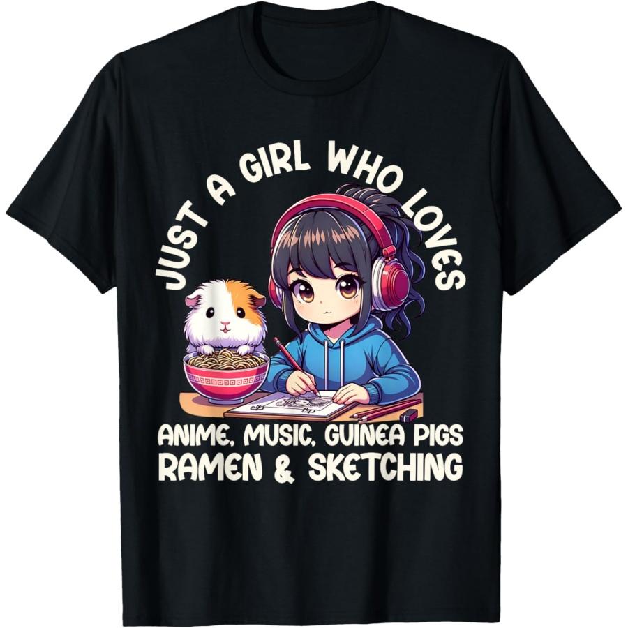 Просто девушка, которая любит аниме, рамен, морских свинок и рисование Футболка S