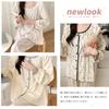Narebualo Cietupoop Square Long Sleeve Floral Cute Easy to Put On and Take Suitable for and Winter Women's Pajamas, Collar, Button-Up Front, Print,
