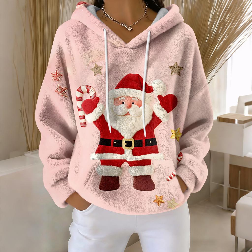 Dámské mikiny Oversized Zimní Plyšové Roztomilé Mikiny Pulovr Trendy Podzimní Zimní Oblečení