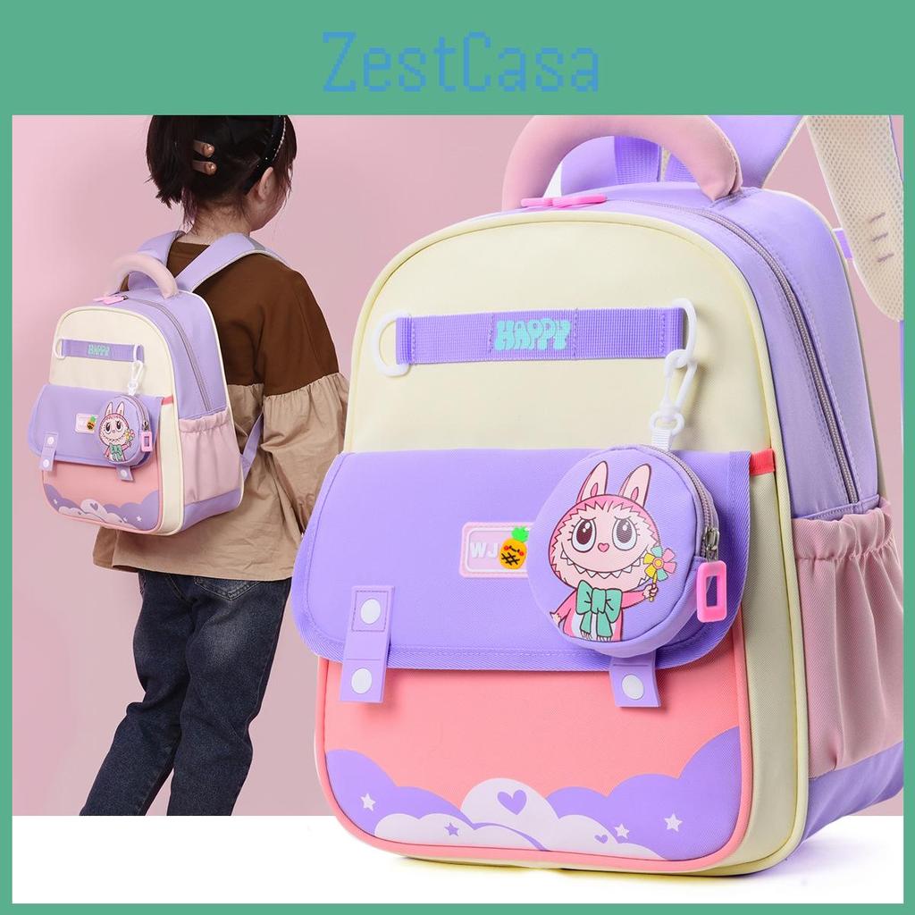 Printed Color Spliced Children Backpack Casual Outdoor Schoolbag Trendy