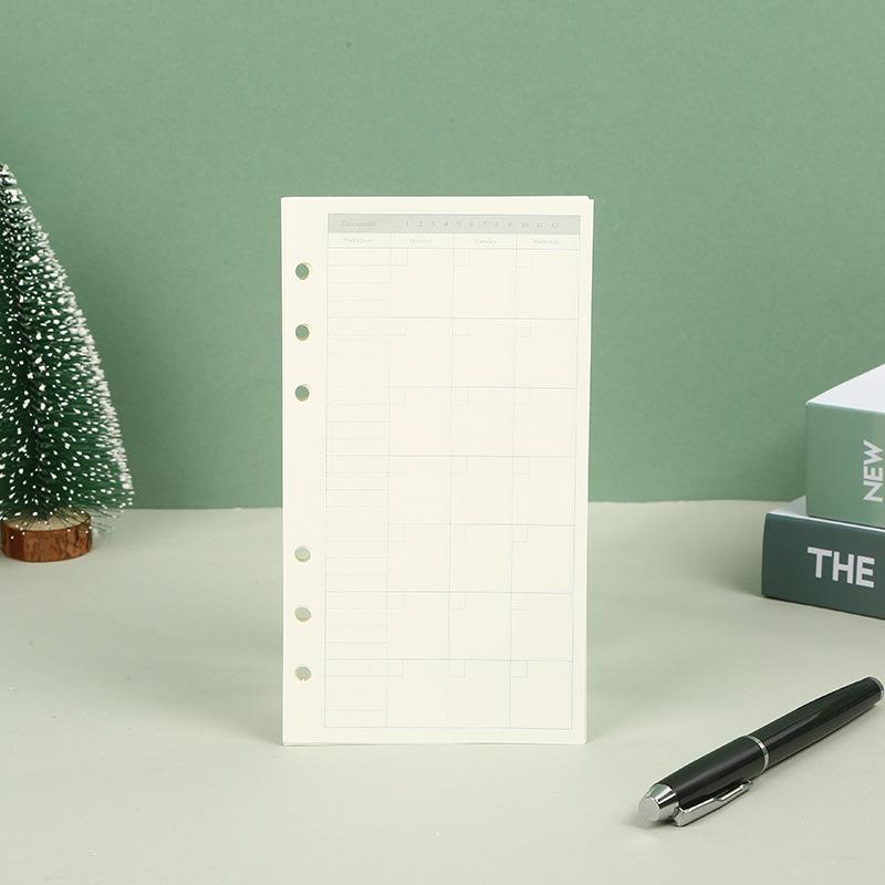 A5 A6 A7 Volné listy Náplň do notebooku Spirálová pořadač Vnitřní strana Týdně Měsíčně Úkol Čára Bodová mřížka Uvnitř papírnictví
