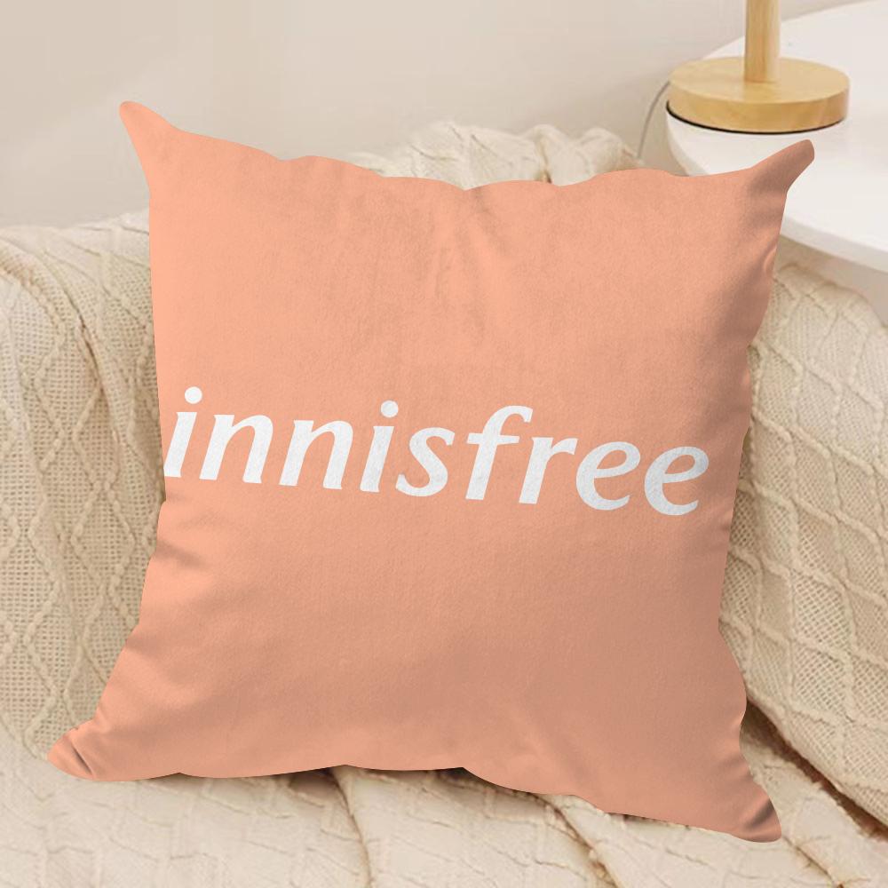 Green I-InnisfreeS Cushion Cover Soft Plush Fabric Double-Sided Printed Sofa Cushion Cover for All Seasons Home Decor Gift