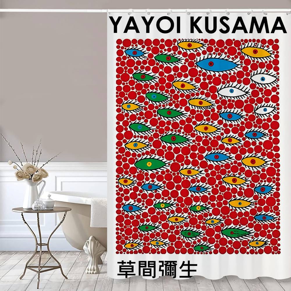 Yayoi Kusama Menas Vonios Dušo Užuolaida Apsauganti Sienelė Dušo Užuolaida Greitai Džiūstanti Gali Būti Šveičiama Šviesiai Nepermatoma Vonios