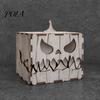 Dark Atmosphere Party Props Halloween Wooden Pumpkin Candle Holder, Jack O Lantern Demon Face Box Night Light Decor, Tabletop Centerpiece for