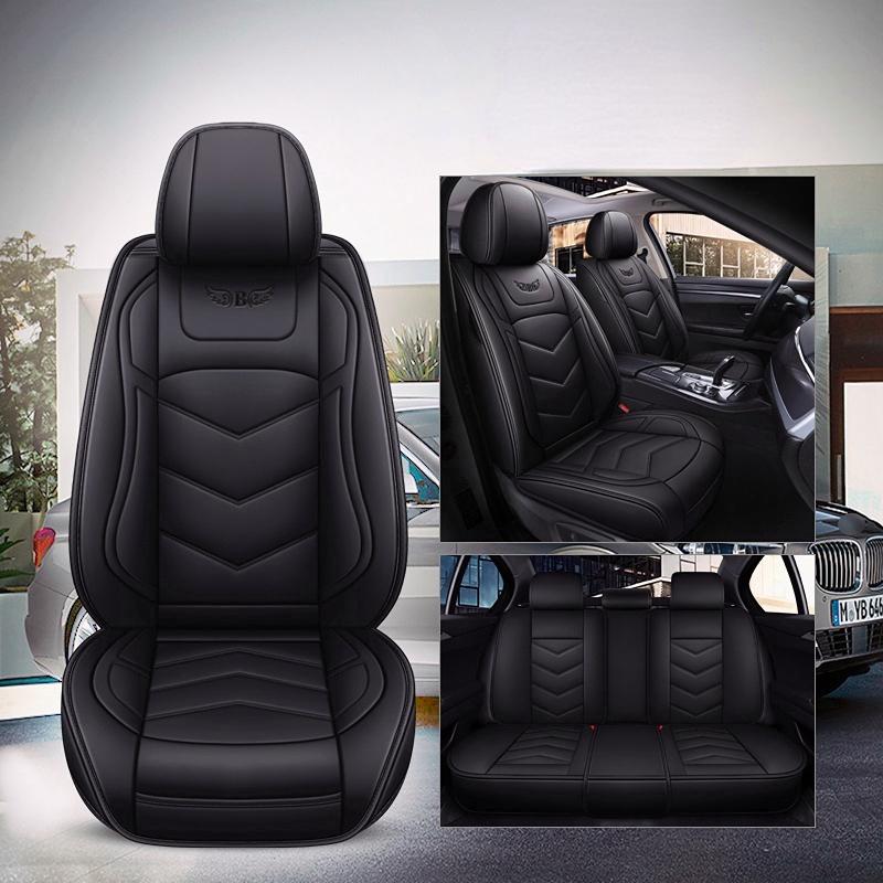 Universal 5 Seat Car Seat Cover PU Leather Full Set Seat Cushion Cover Anti Slip Protector Cover
