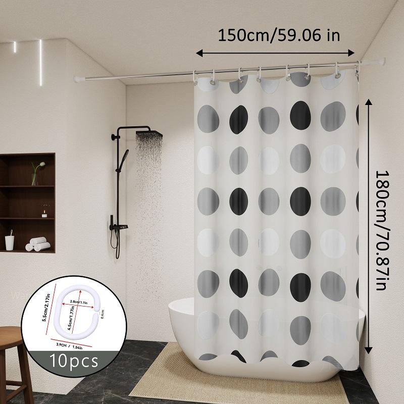 The minimalist grey and white polka dot bathroom curtain and toilet partition curtain are a must-have for minimalist enthusiasts