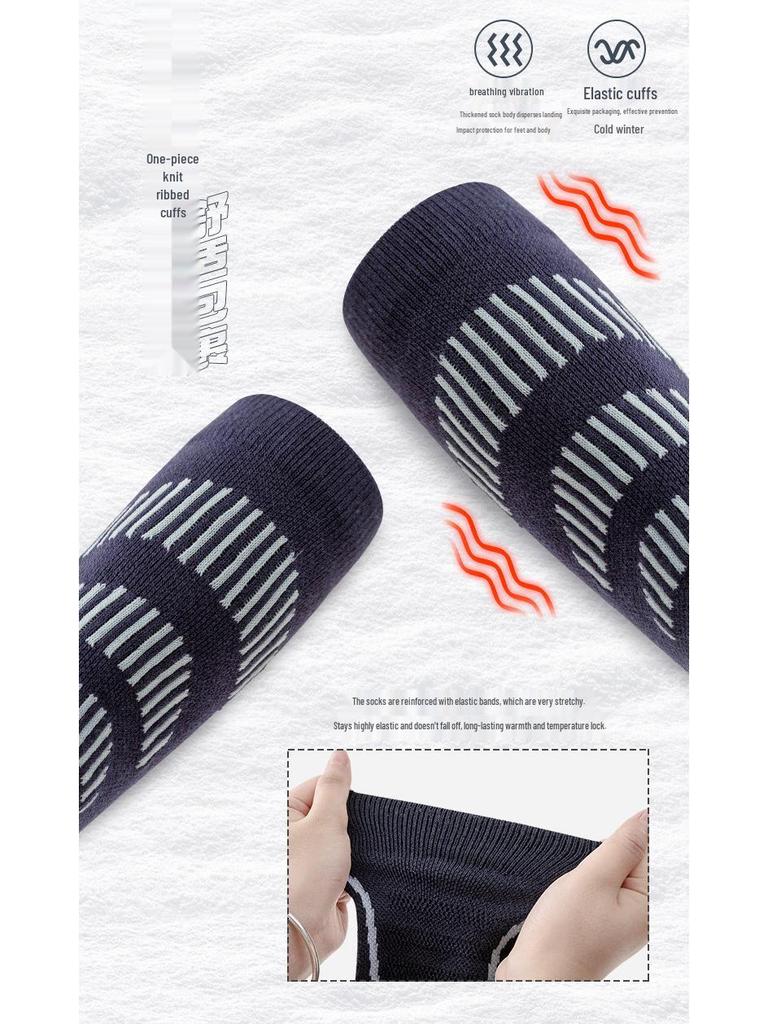 Sport'sHouse Men's Thick Wool High Tube Ski Socks with Terry Bottom