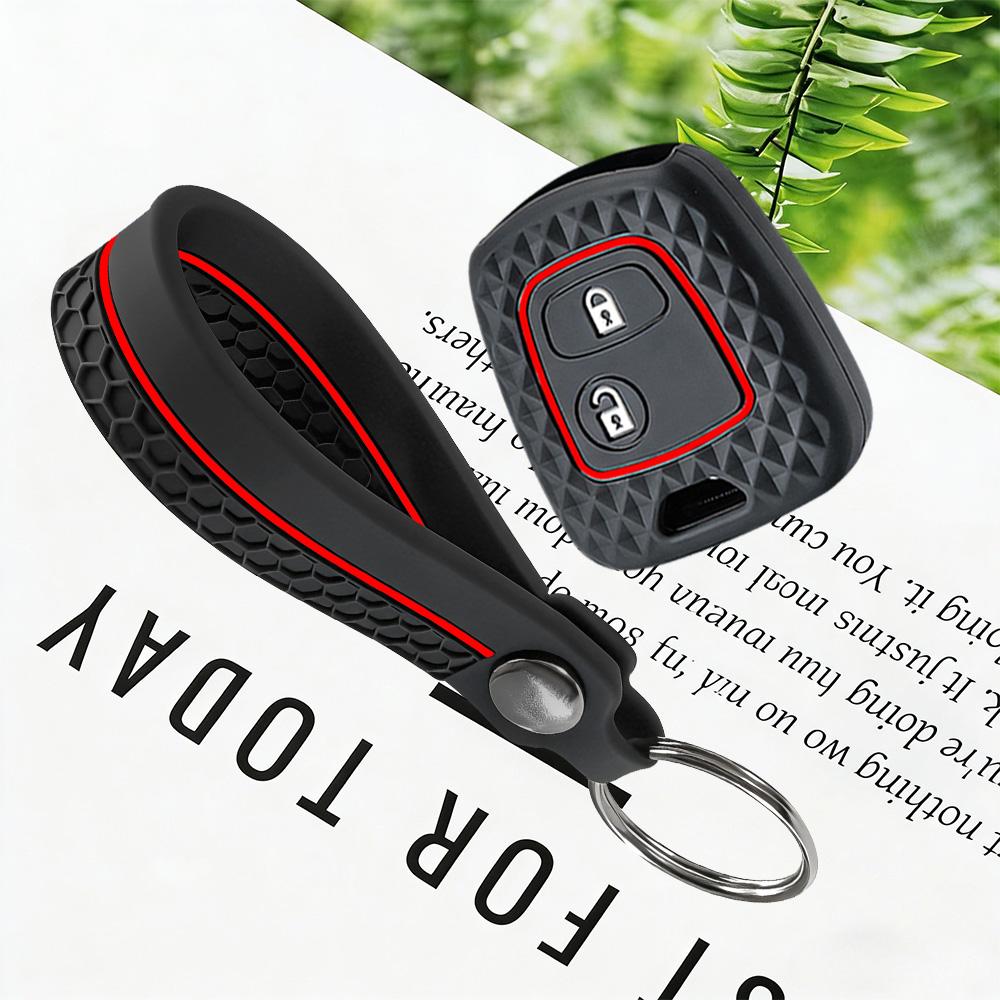 Silikon Bil 2 Knapp Nyckelskydd Fodral för Peugeot 106 107 206 207 307 Citroen C1 C2 C3 C4 XSARA PICASSO för Toyota AYGO Skydd